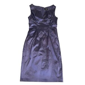 Adrianna Papell After Five Satin Periwinkle Purple Blue Cocktail Pencil Dress